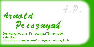 arnold prisznyak business card